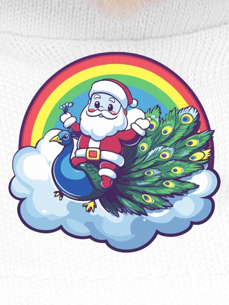 Peacock Bird Santa Claus Christmas
