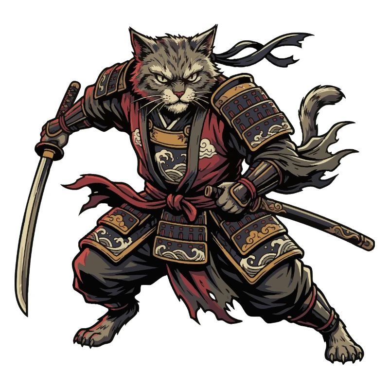 Chat Samouraï Guerrier