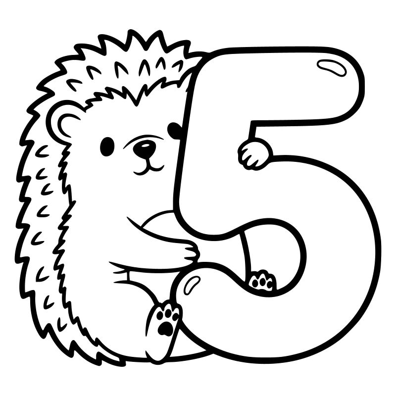 Hérisson avec illustration de dessin animé numéro 5