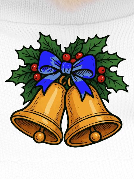 Christmas bells with blue ribbon