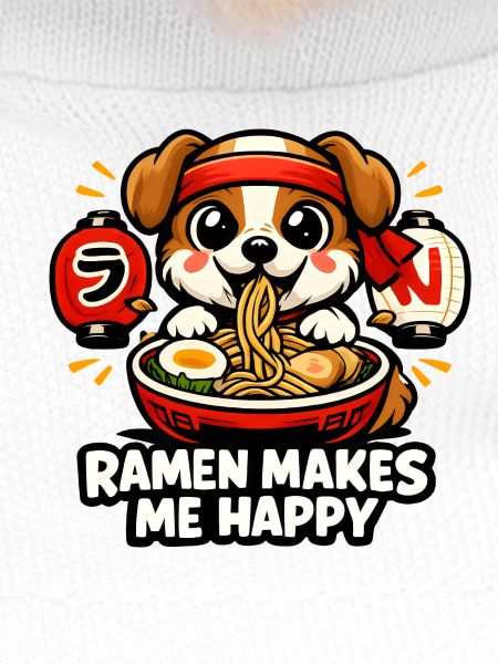 Ramen Makes Me Happy Dog