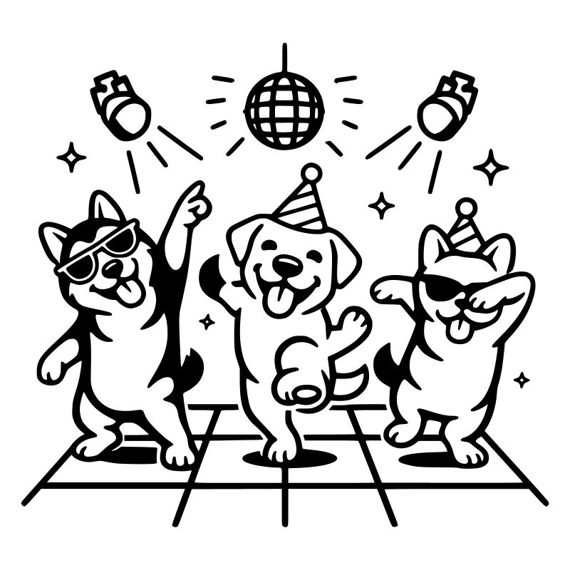 Dancing Party Dogs Kids Disco