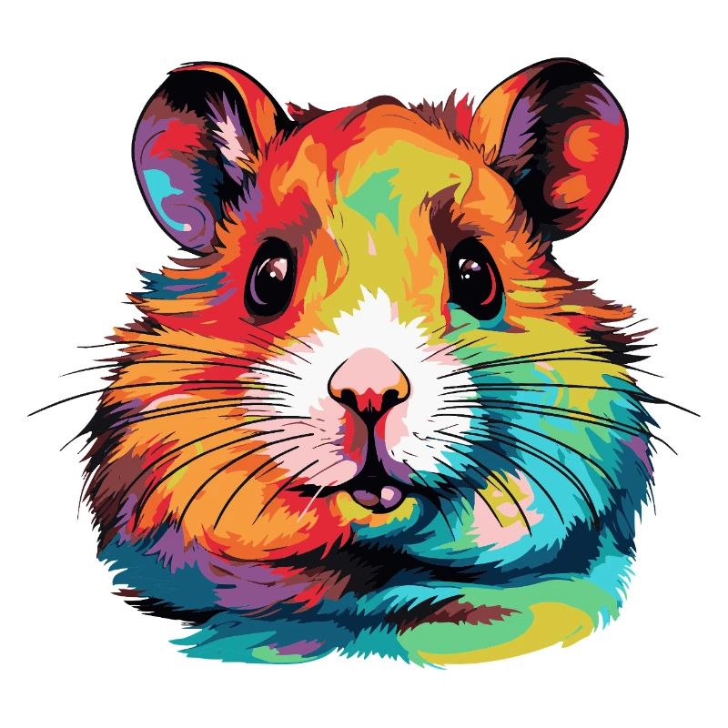 Farbexplosion Hamsterportrait