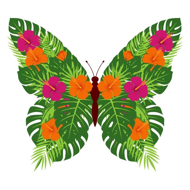 Papillon tropical des feuilles