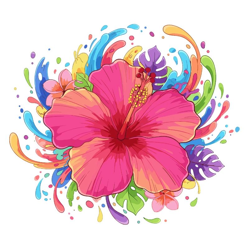 Explosion des couleurs de la fleur d’hibiscus