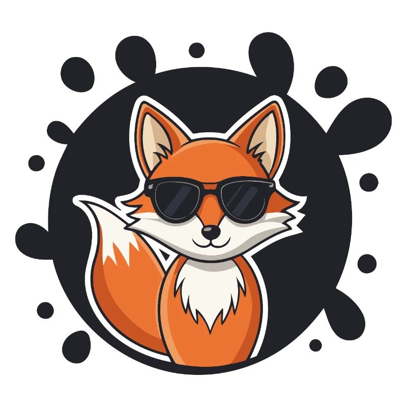 Chic fox sunglasses on black