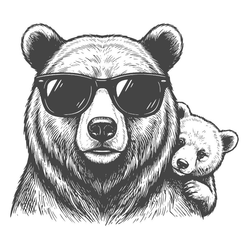 Le père de l’ours avec le bébé