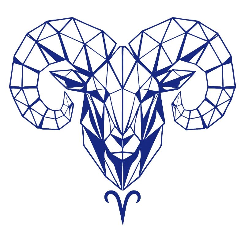 Geometric ram's head polygon