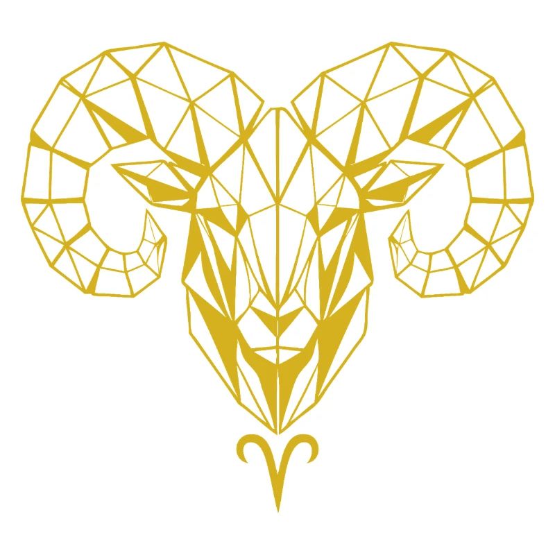 Geometric Goldram Skull