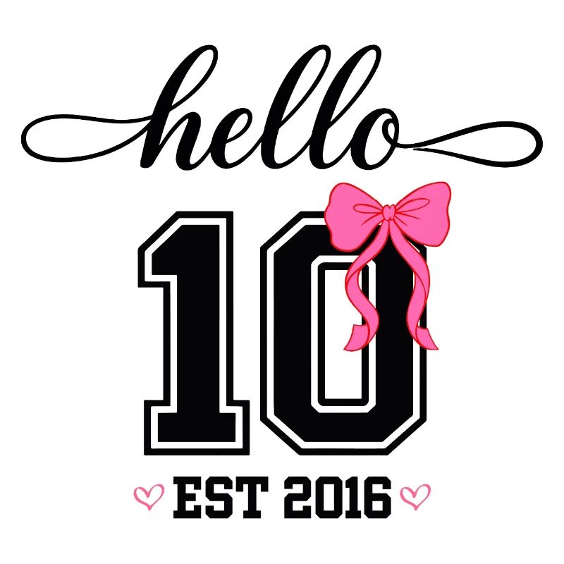 Hello 10 Est 2016 Mädchen Geburtstag Design