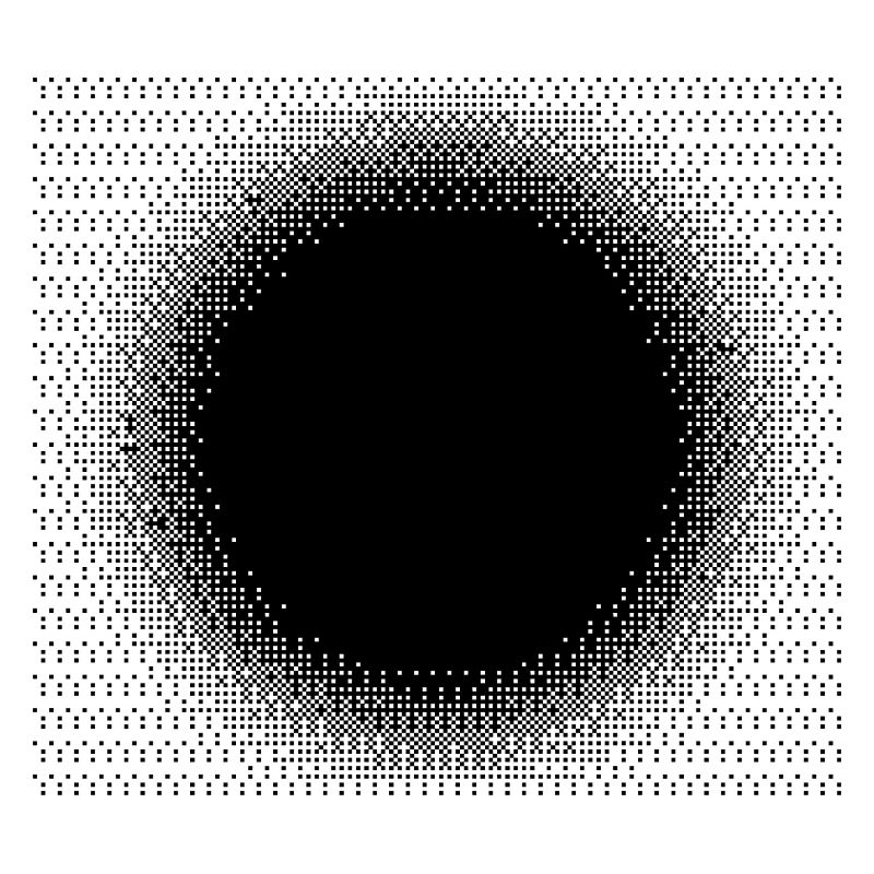 black sun dots design