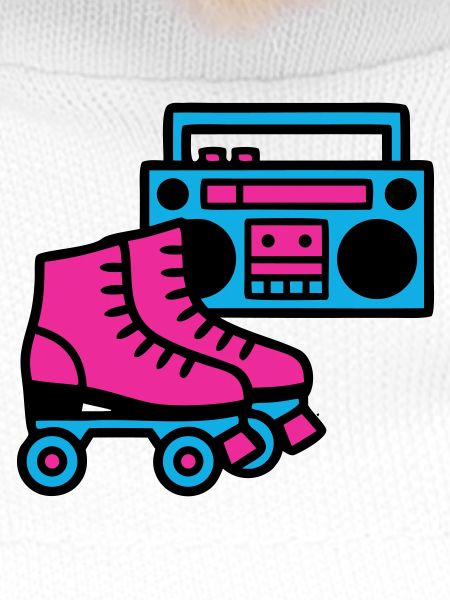 Roller Skates Boombox 80s Retro