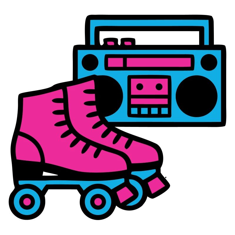 Rollschuhe Boombox 80er Retro