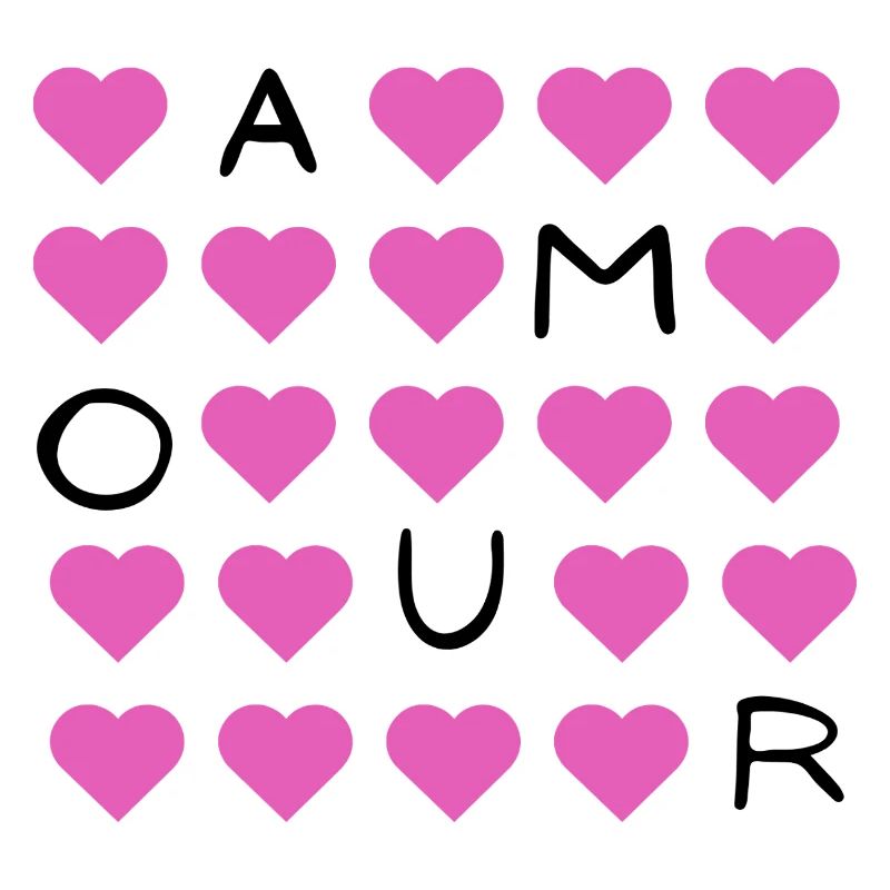 Pink Heart Grid Pattern