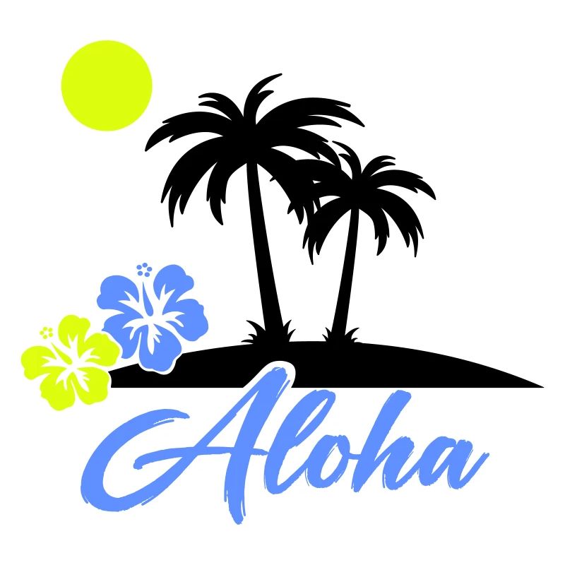Aloha Hibiscus Neon Script