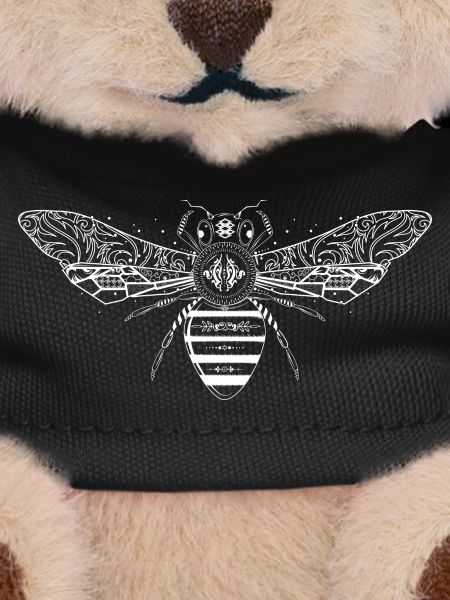artfully designed white bee