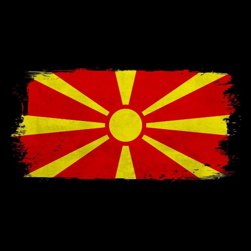 Macedonian sun on red