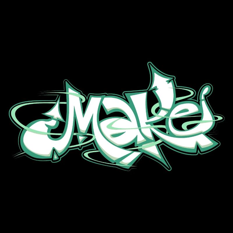 Green word make graffiti