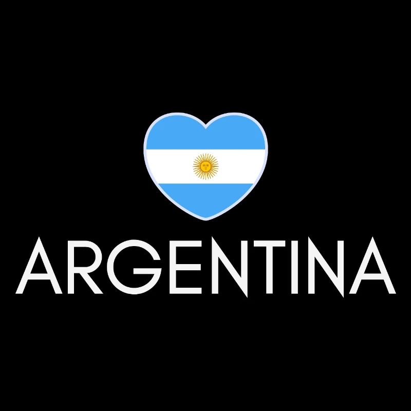 Herz mit argentinischer Flagge, ich liebe Argentinien
