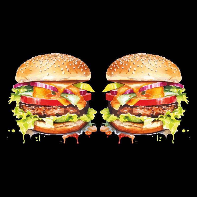 Explosion de l’aquarelle de Burger