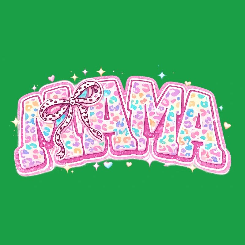 Mama Pastel Leopard – Groovy Varsity Style and Bow
