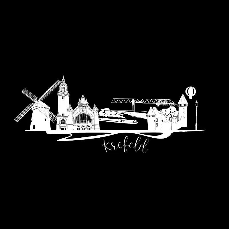 Krefeld Skyline mit Windmühle