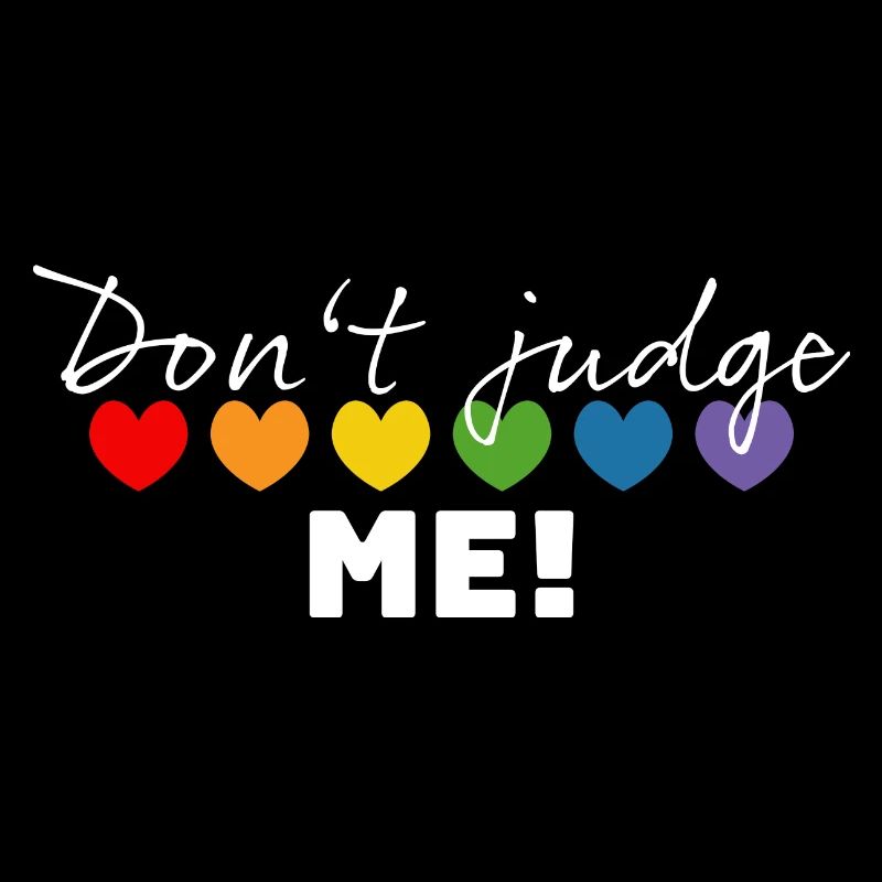 Regenbogenherzchen dont judge me weiss