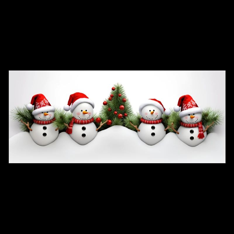 Snowman with Christmas tree