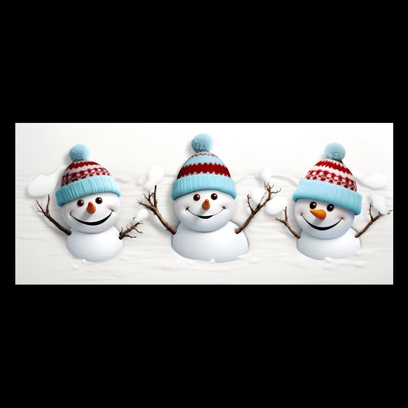 3 cute snowmen