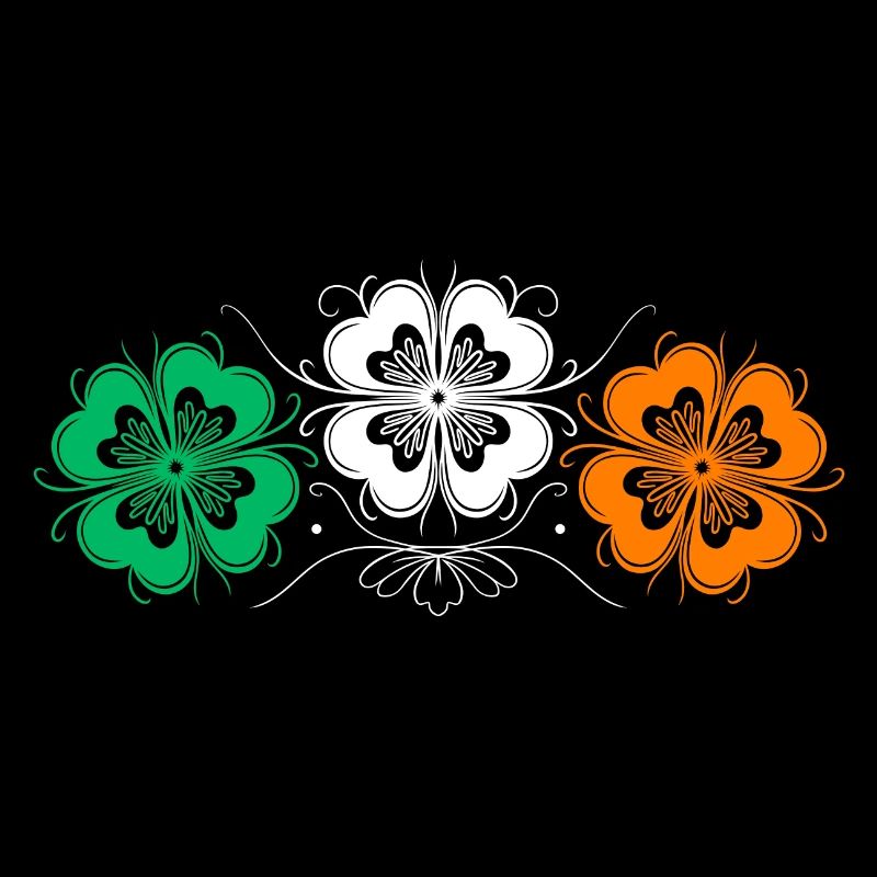 Three St Patrick's Day Shamrocks in Irish Colors