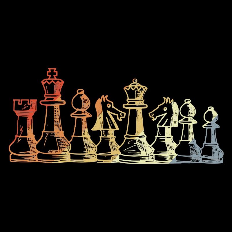 Vintage Chess Pieces Sketch