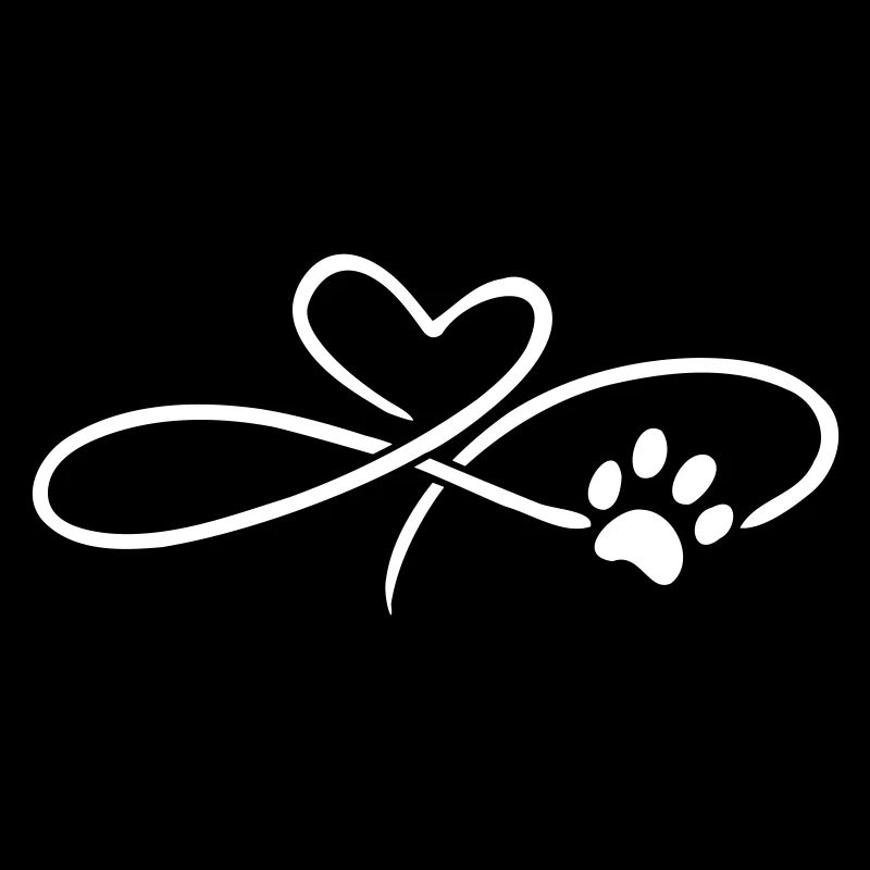Infinity Herz mit Pfote Hund Katze