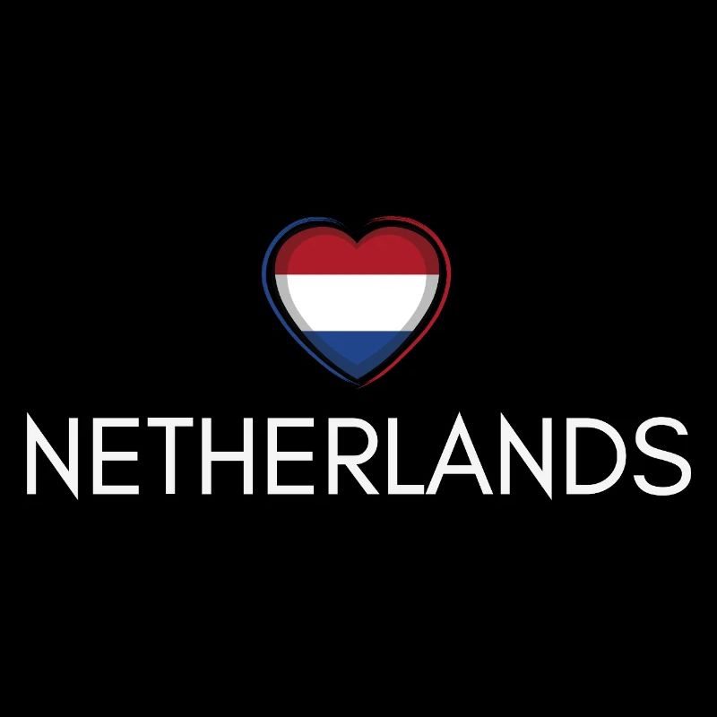 Cœur avec drapeau des Pays-Bas