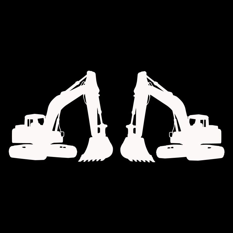 Doppel Bagger Silhouette