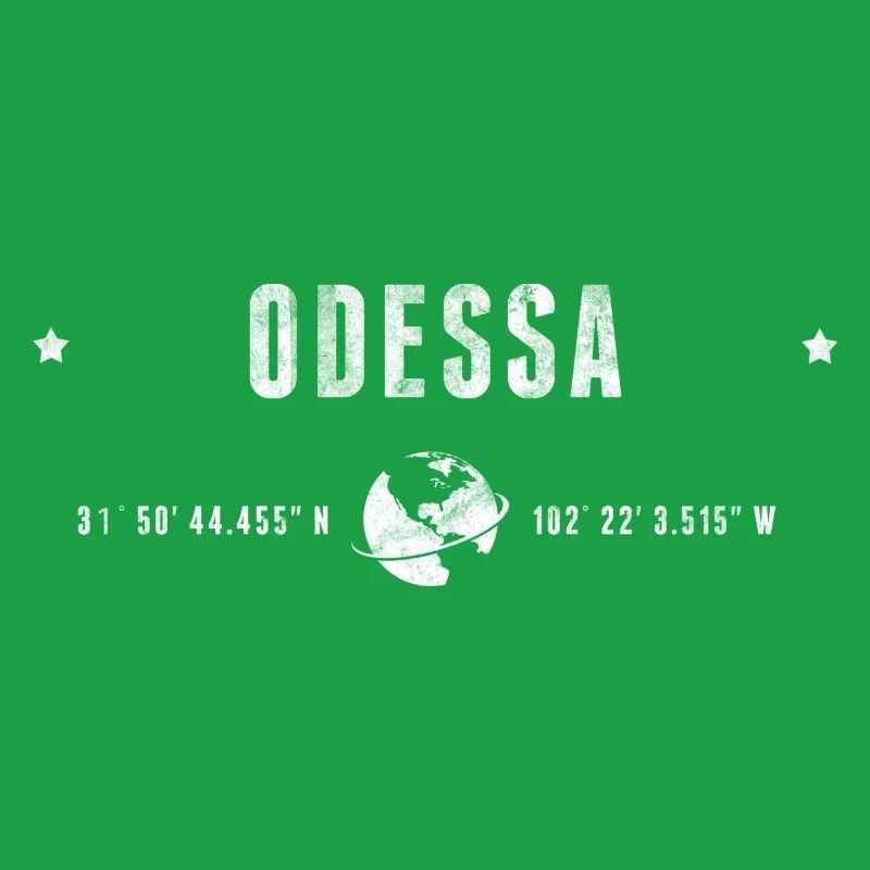 Odessa Stylized Geographic Coordinates