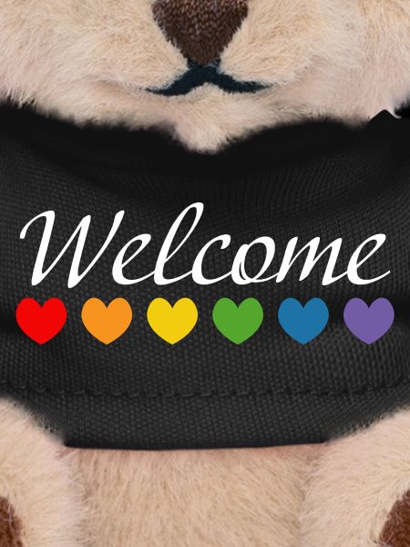 Rainbow Hearts Welcome white