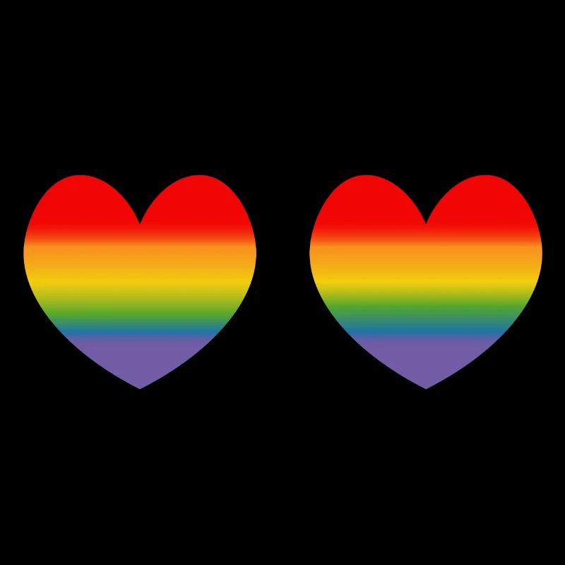 Zwei Regenbogenherzchen Verlauf