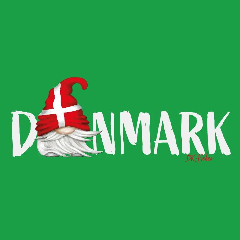 Danmark Lettrage Gnome Danemark Drapeau
