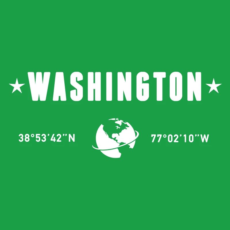 Washington DC Coordinates Planet Earth White