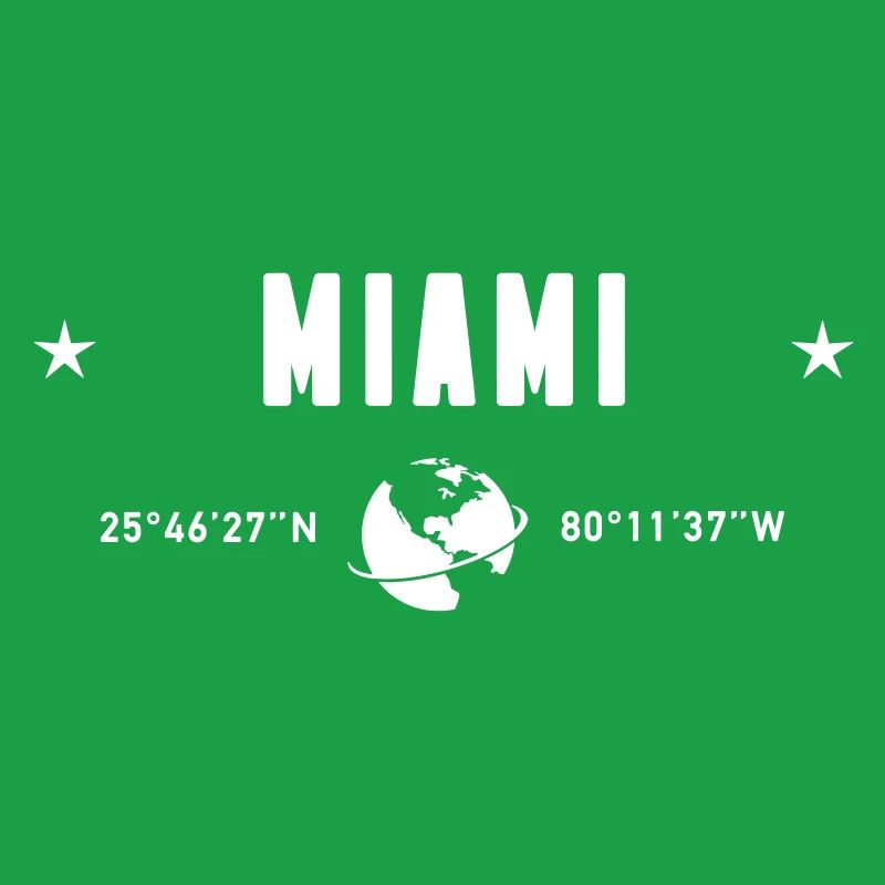 Miami Floride Coordonnées Planète Terre Blanche