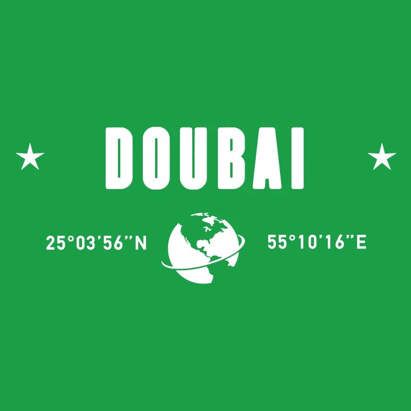 Dubai UAE Coordinates Planet Earth White
