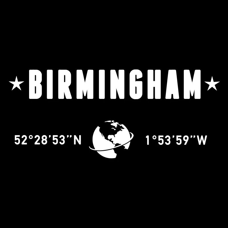 Birmingham, Royaume-Uni, coordonnées : Planète Terre Blanche