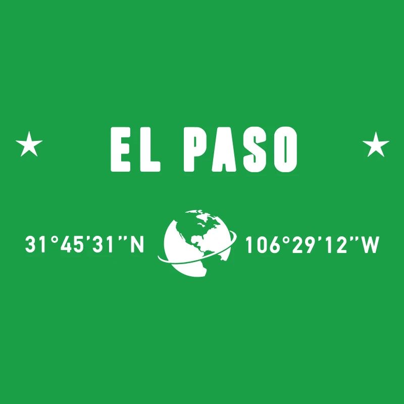 El Paso Texas Coordinates Planet Earth White