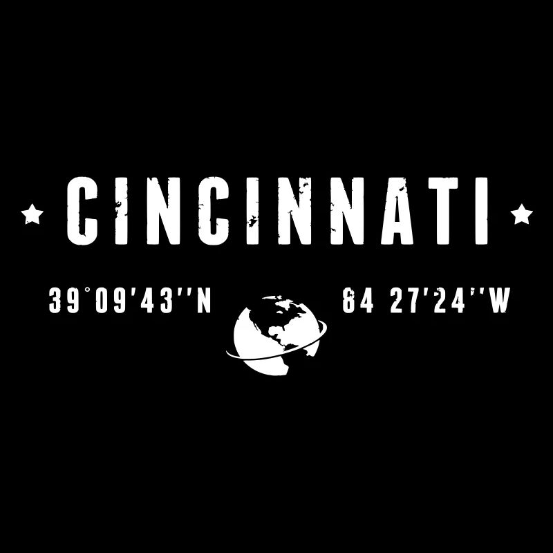Cincinnati Ohio Coordinates Gps Globe White