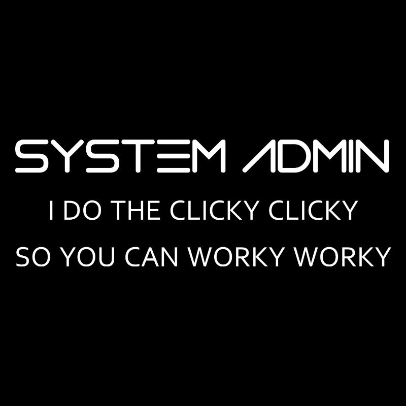Systemadministrator machen klicky klicky in weiß