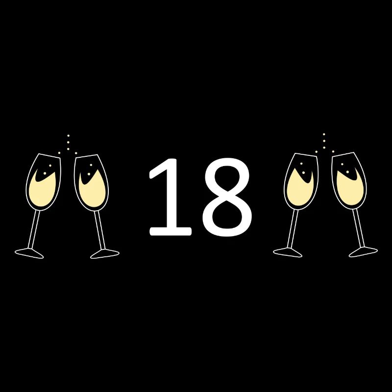 18e anniversaire 18 ans 18 Numéro 18 Blanc