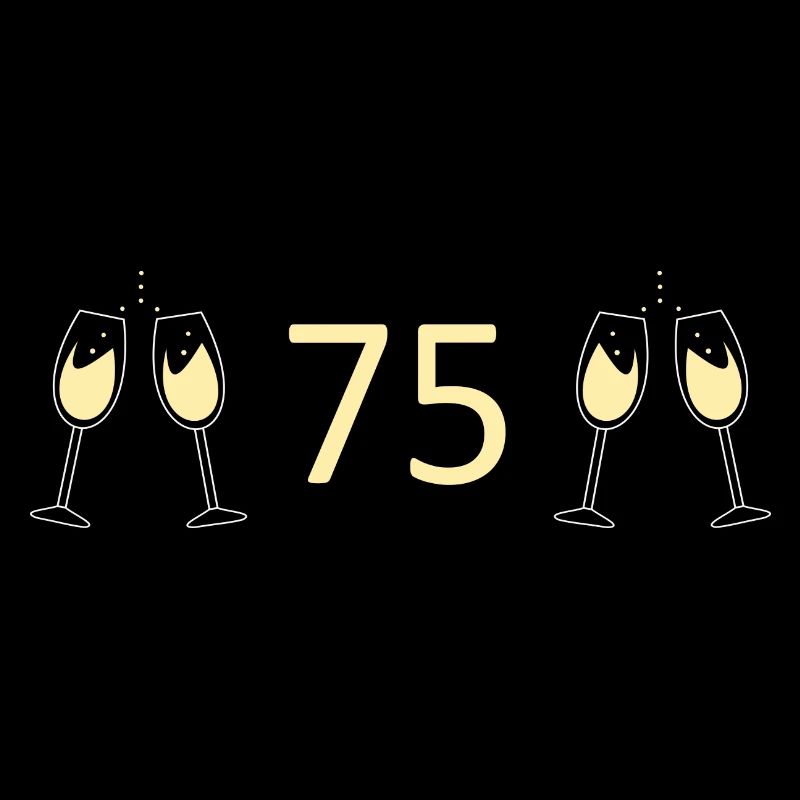75th Birthday 75th Anniversary 75 Number 75 black