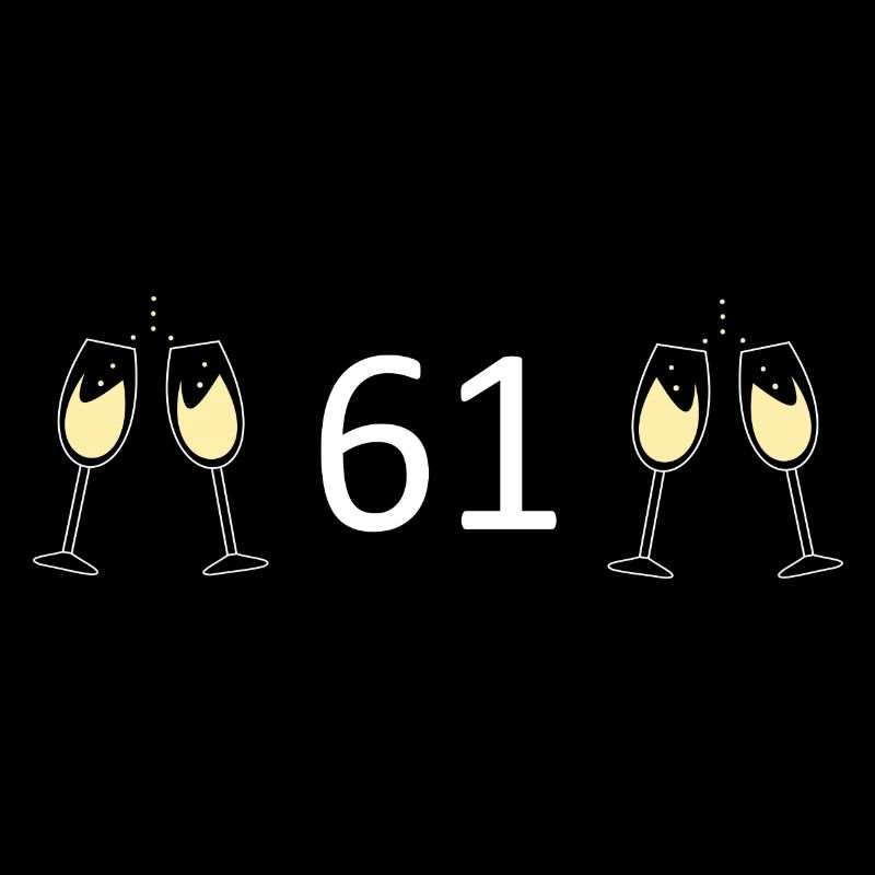61e anniversaire 61 ans Jubilé 61 Numéro 61 blanc