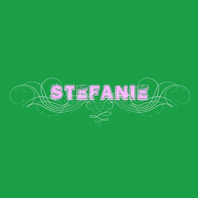 Lettrage STEFANIE avec lignes décoratives