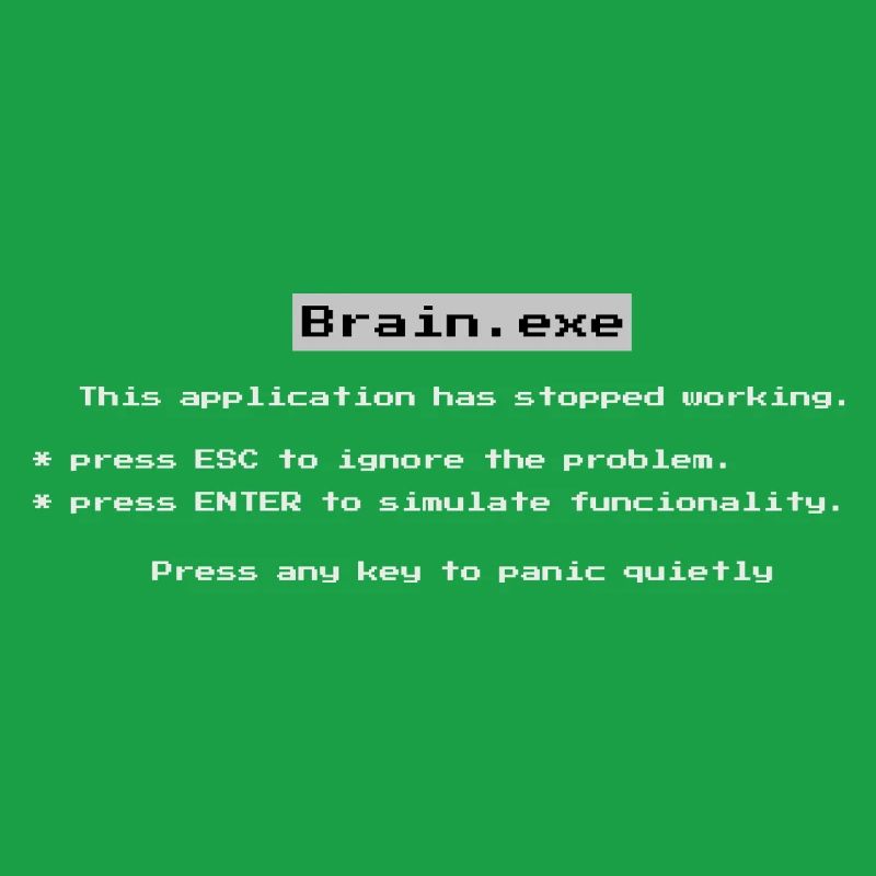 Brain.exe – Funny Computer Error Shirt